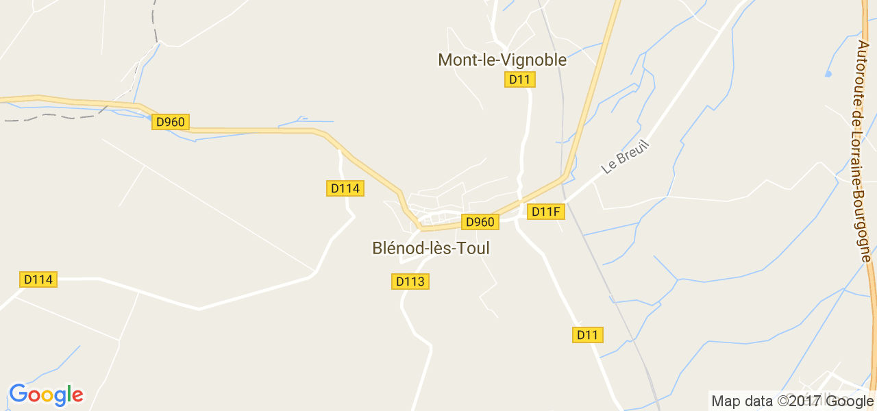 map de la ville de Blénod-lès-Toul