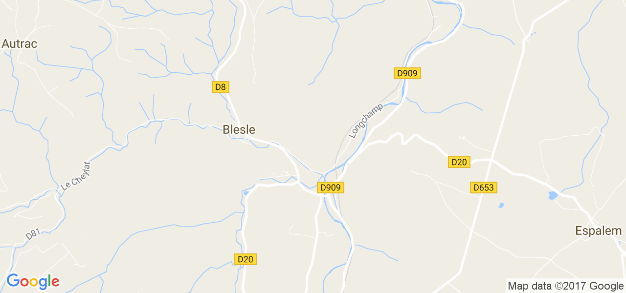 map de la ville de Blesle