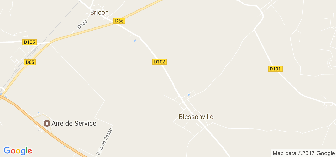 map de la ville de Blessonville