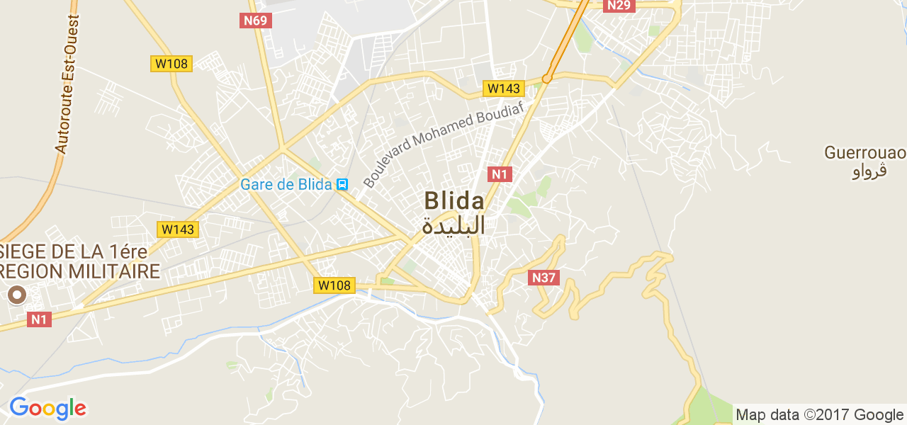 map de la ville de Blida