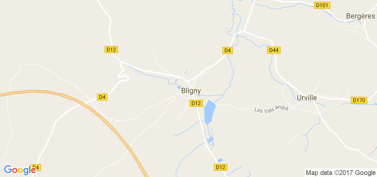 map de la ville de Bligny