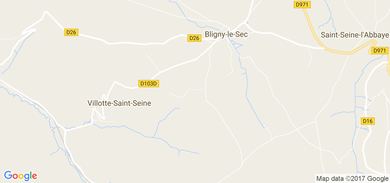 map de la ville de Bligny-le-Sec