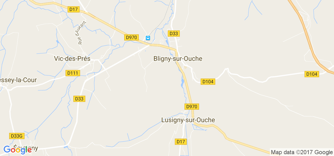 map de la ville de Bligny-sur-Ouche