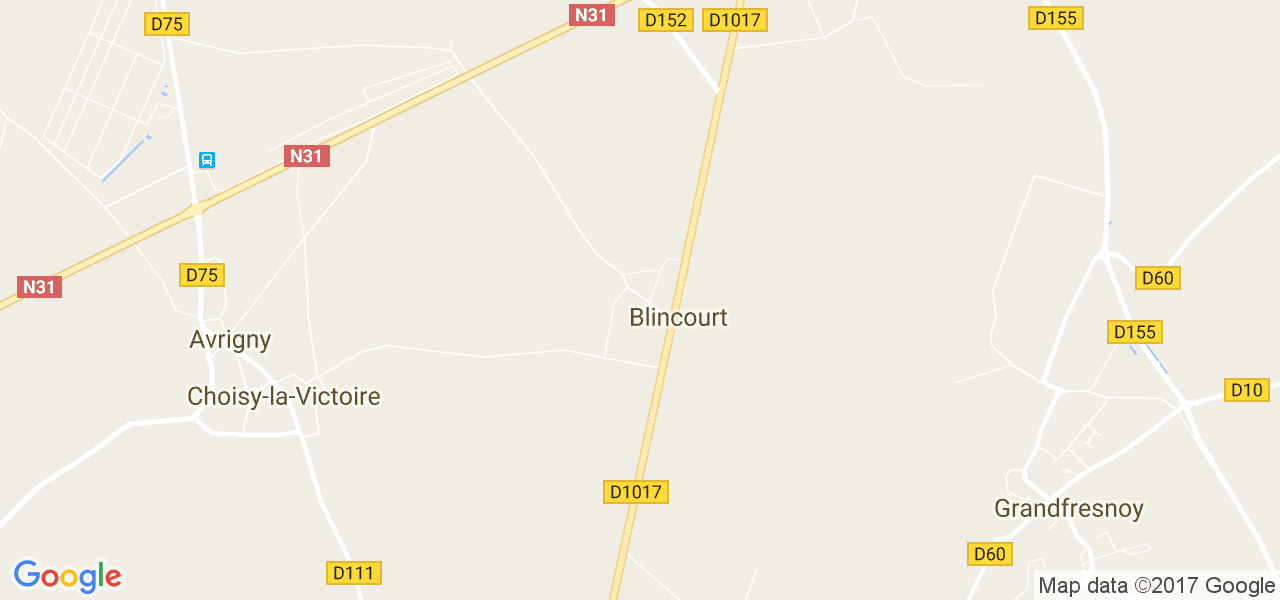 map de la ville de Blincourt