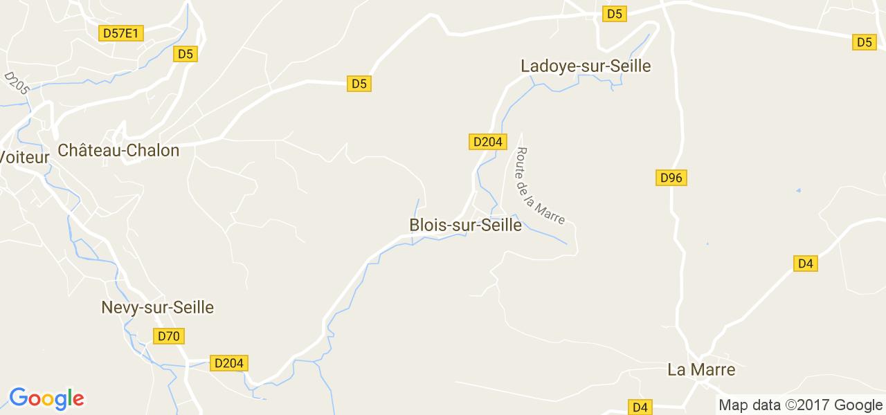 map de la ville de Blois-sur-Seille