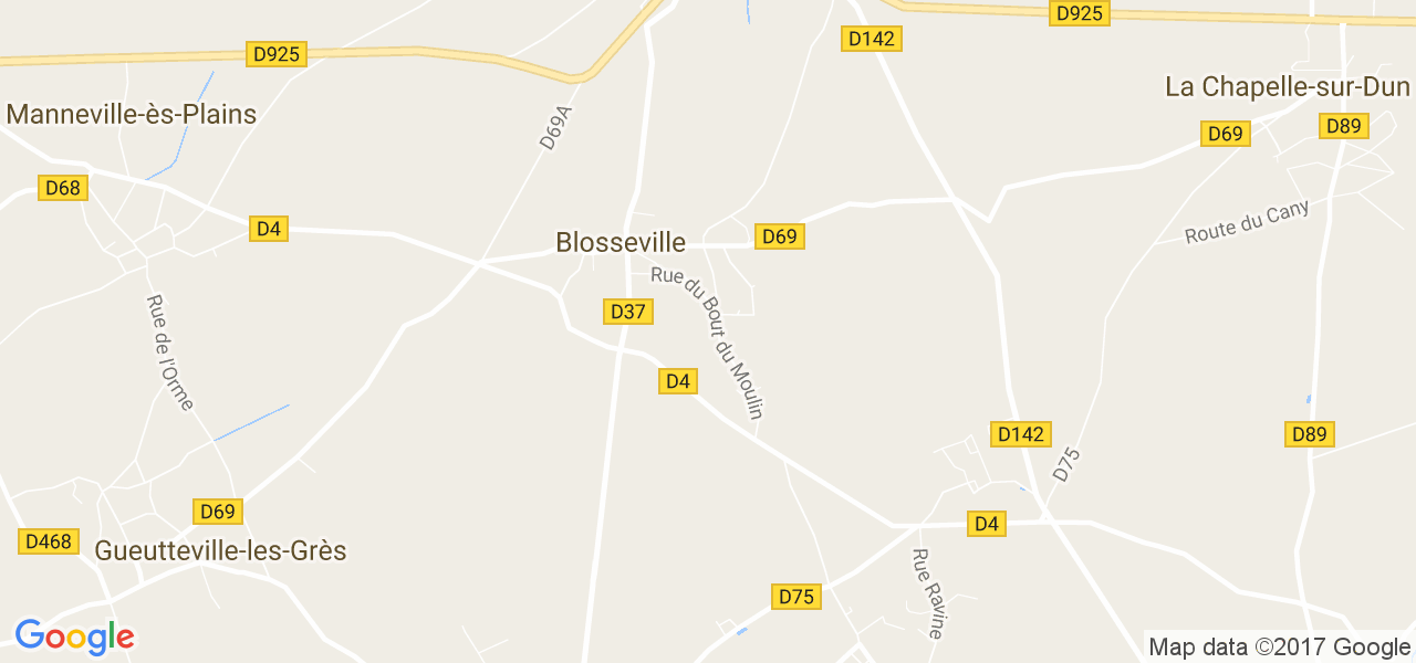 map de la ville de Blosseville