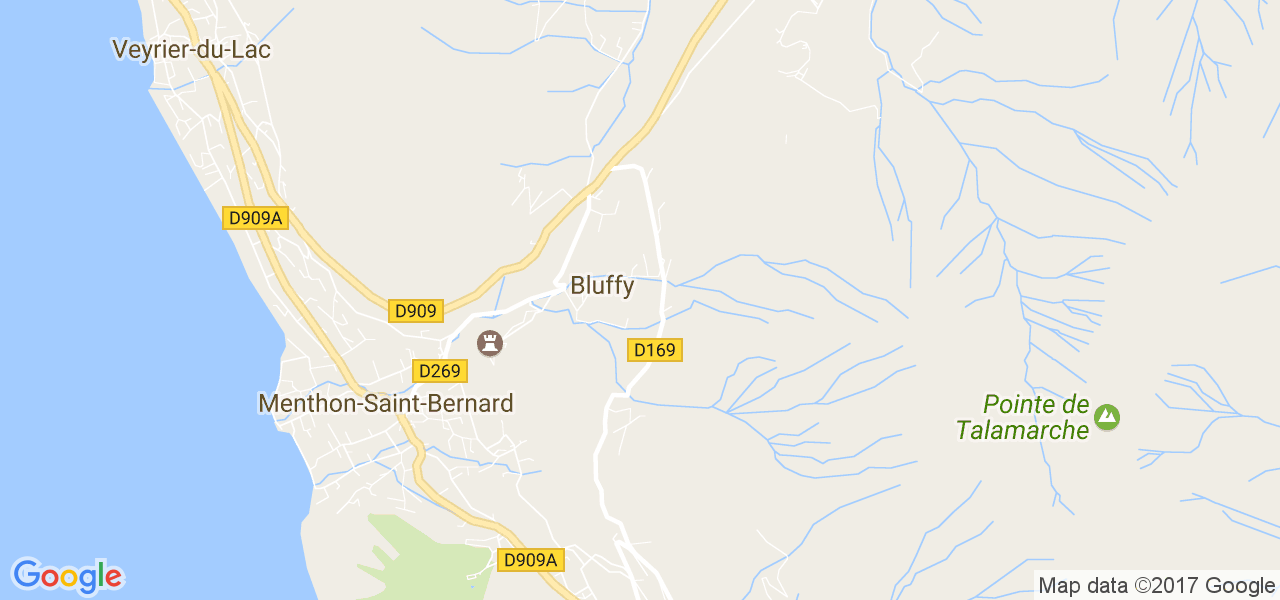 map de la ville de Bluffy