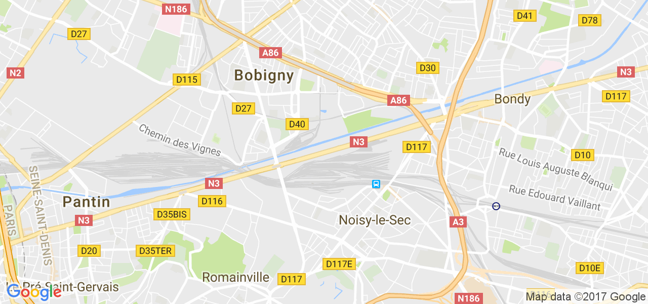 map de la ville de Bobigny