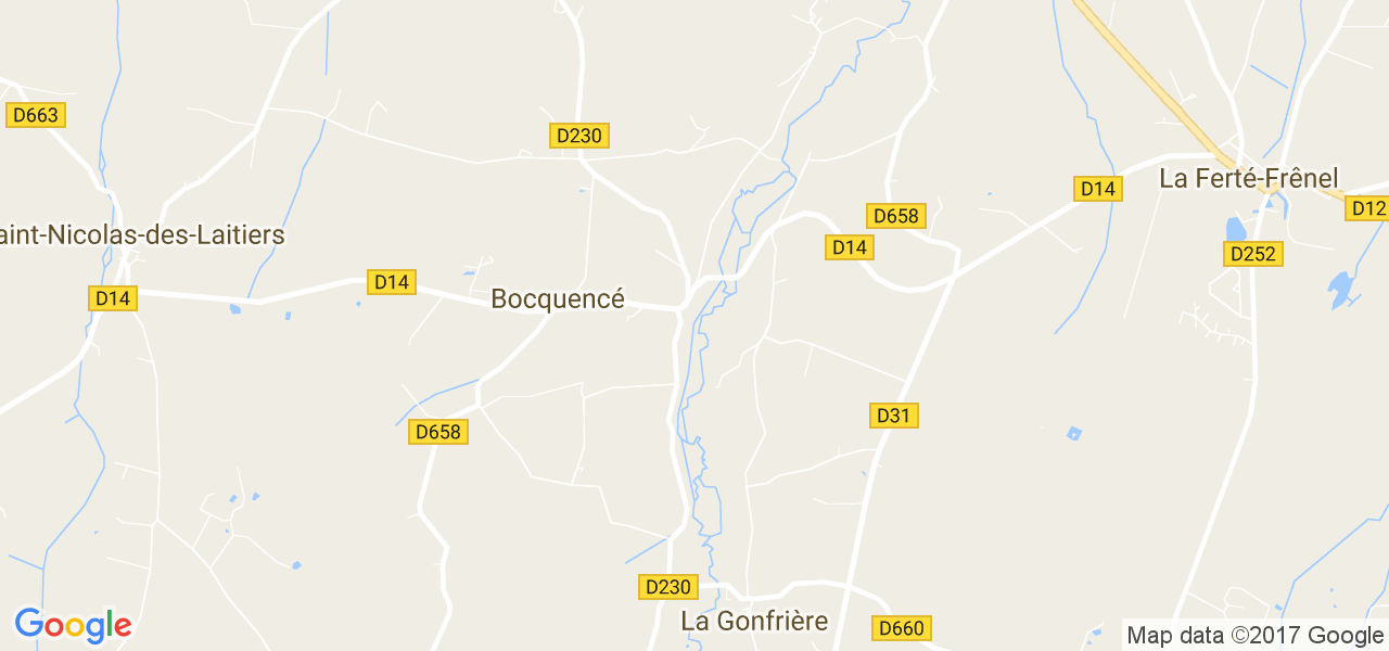 map de la ville de Bocquencé