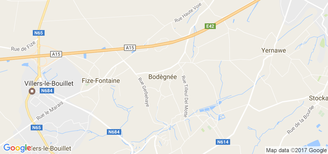 map de la ville de Bodegnée