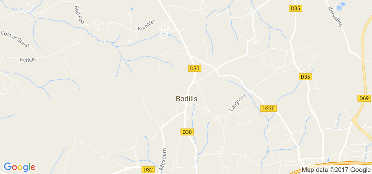 map de la ville de Bodilis