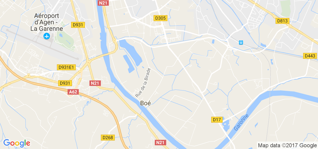 map de la ville de Boé