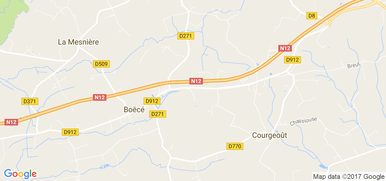 map de la ville de Boëcé