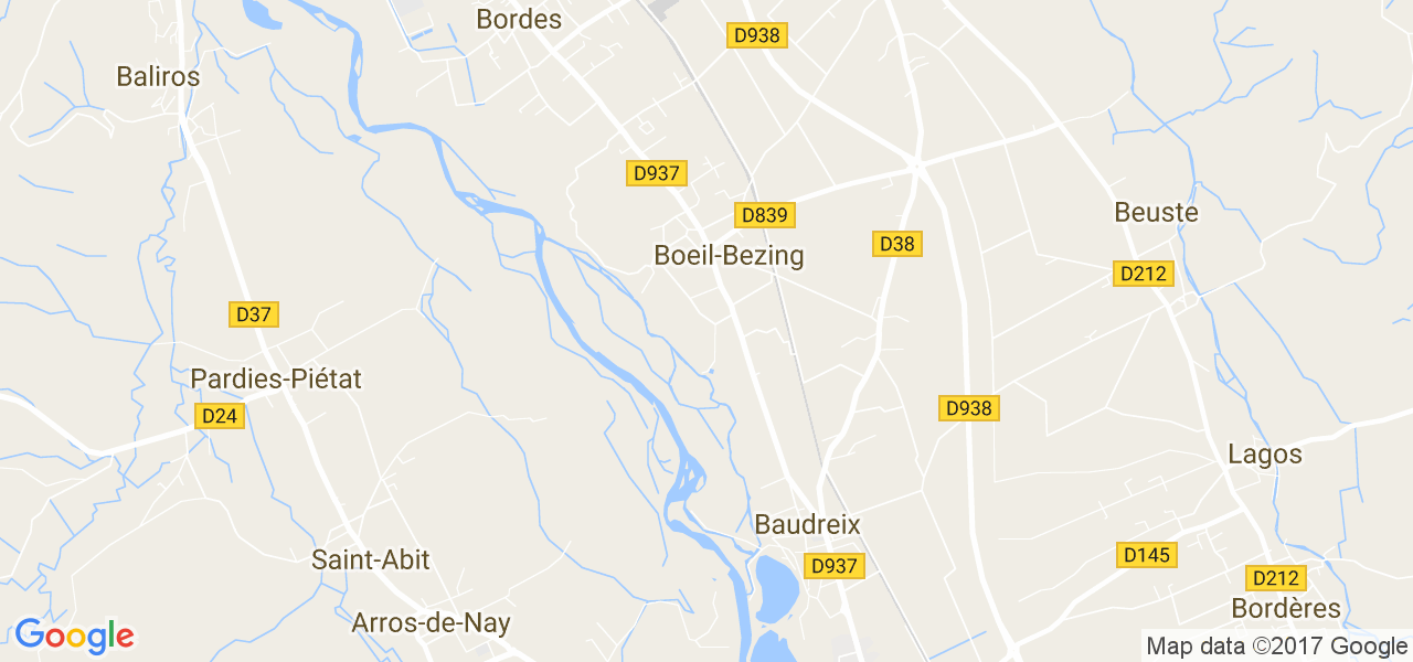 map de la ville de Boeil-Bezing