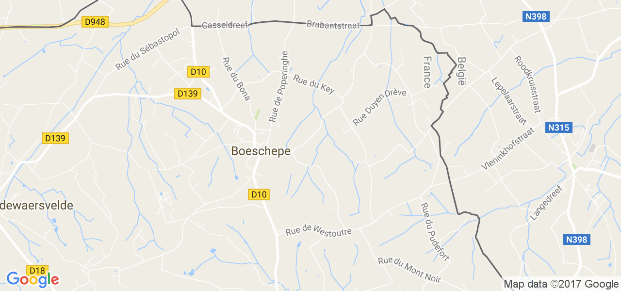 map de la ville de Boeschepe