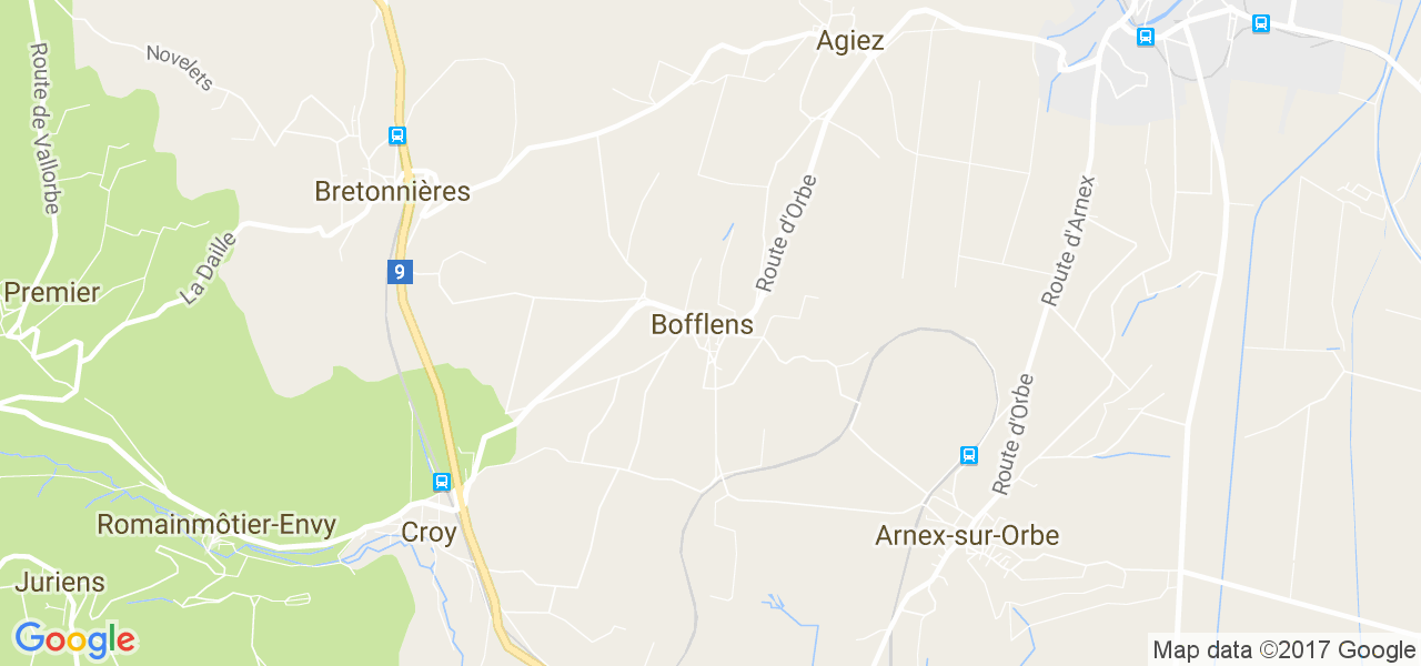 map de la ville de Bofflens