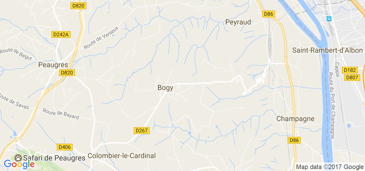 map de la ville de Bogy