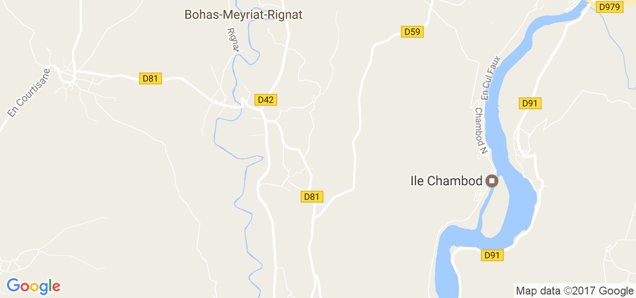 map de la ville de Bohas-Meyriat-Rignat