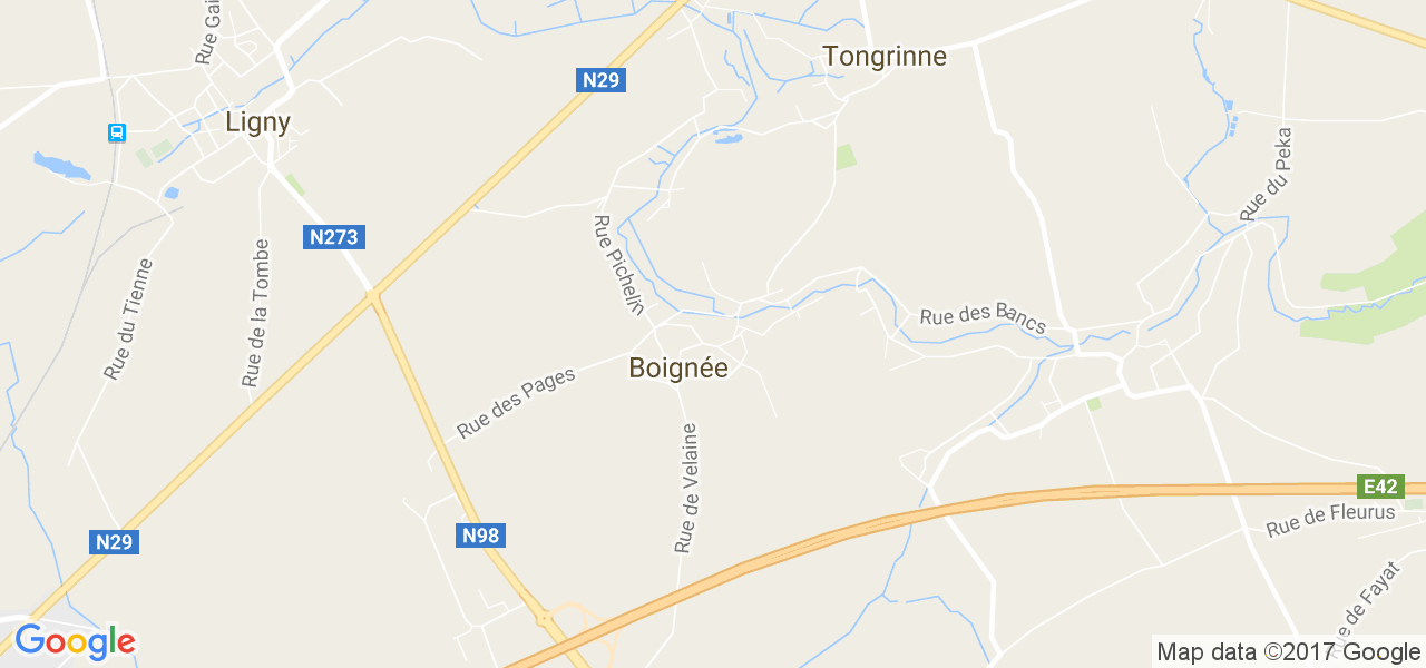 map de la ville de Boignée