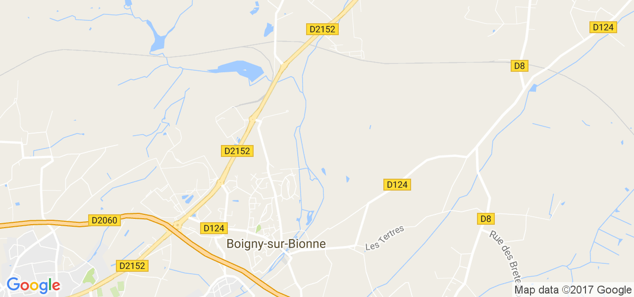 map de la ville de Boigny-sur-Bionne