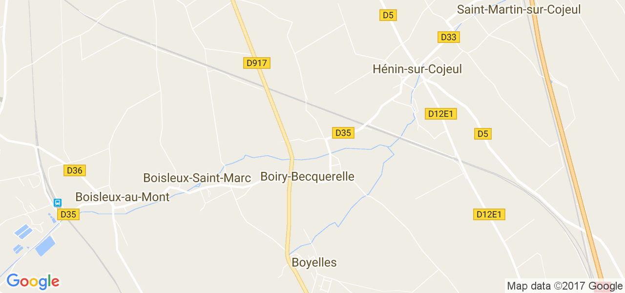 map de la ville de Boiry-Becquerelle