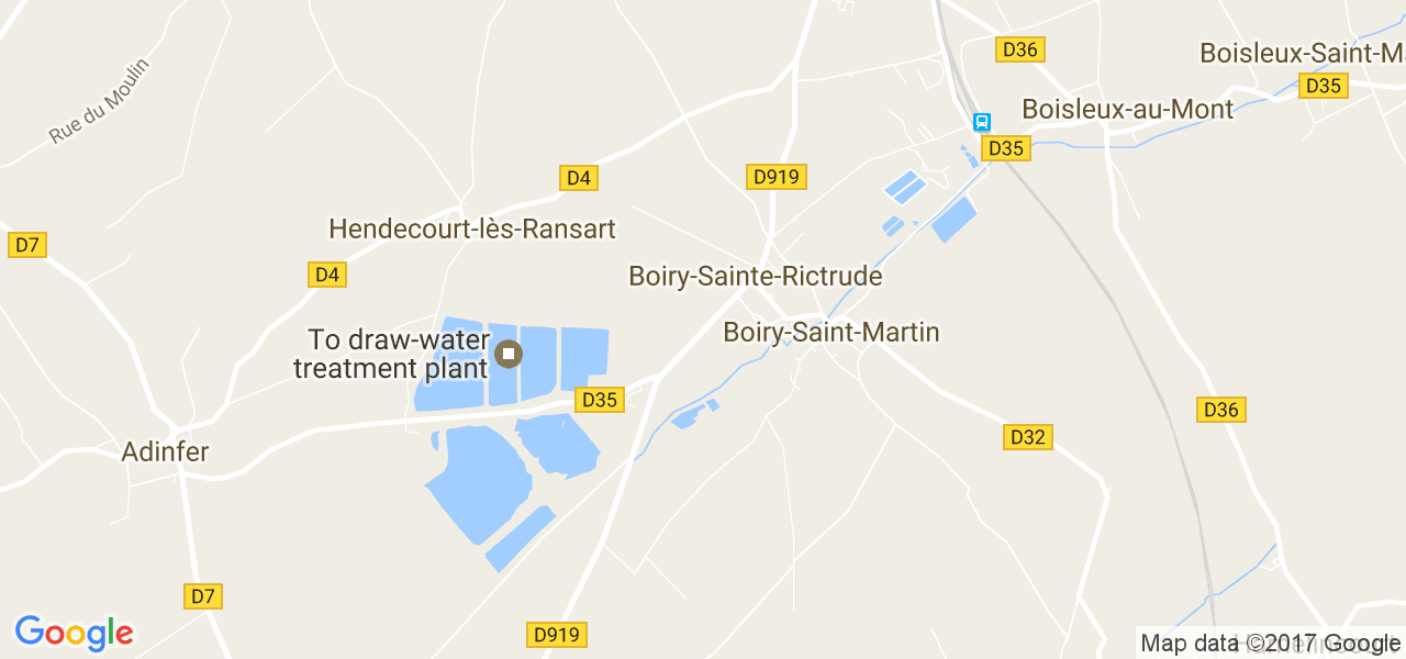 map de la ville de Boiry-Sainte-Rictrude