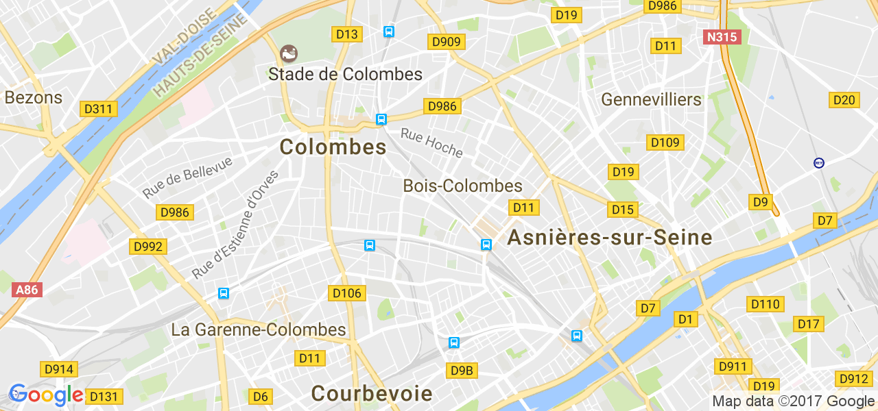 map de la ville de Bois-Colombes