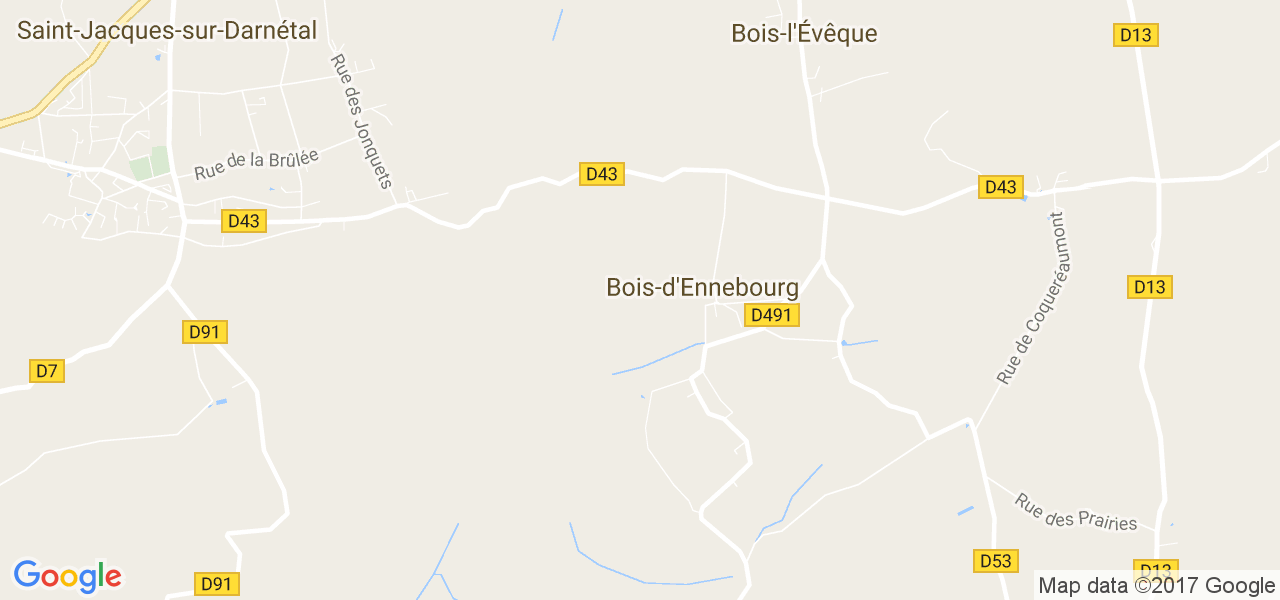 map de la ville de Bois-d'Ennebourg