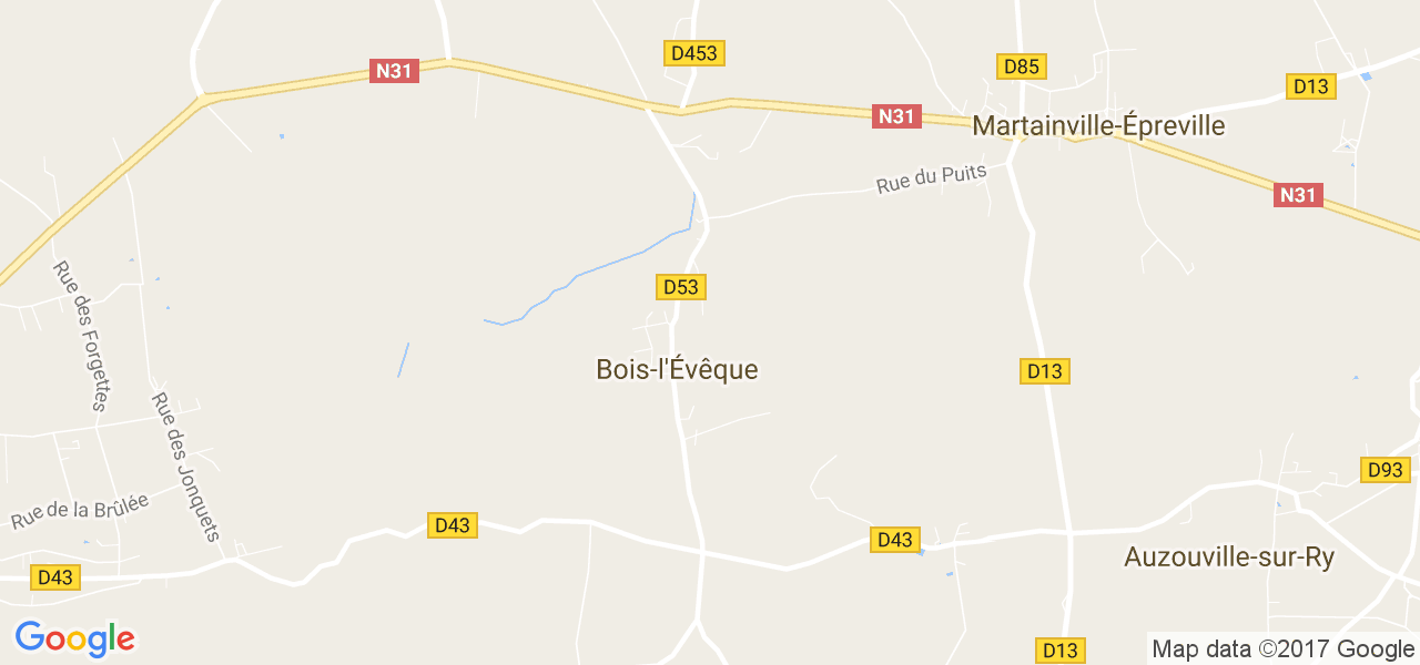 map de la ville de Bois-l'Évêque