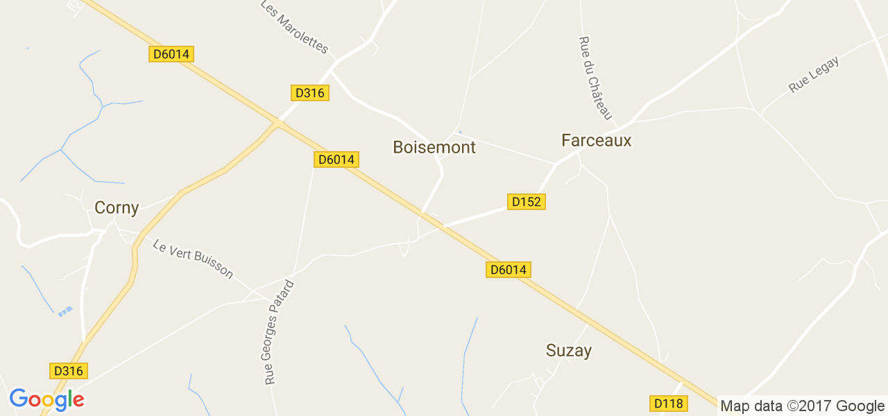 map de la ville de Boisemont