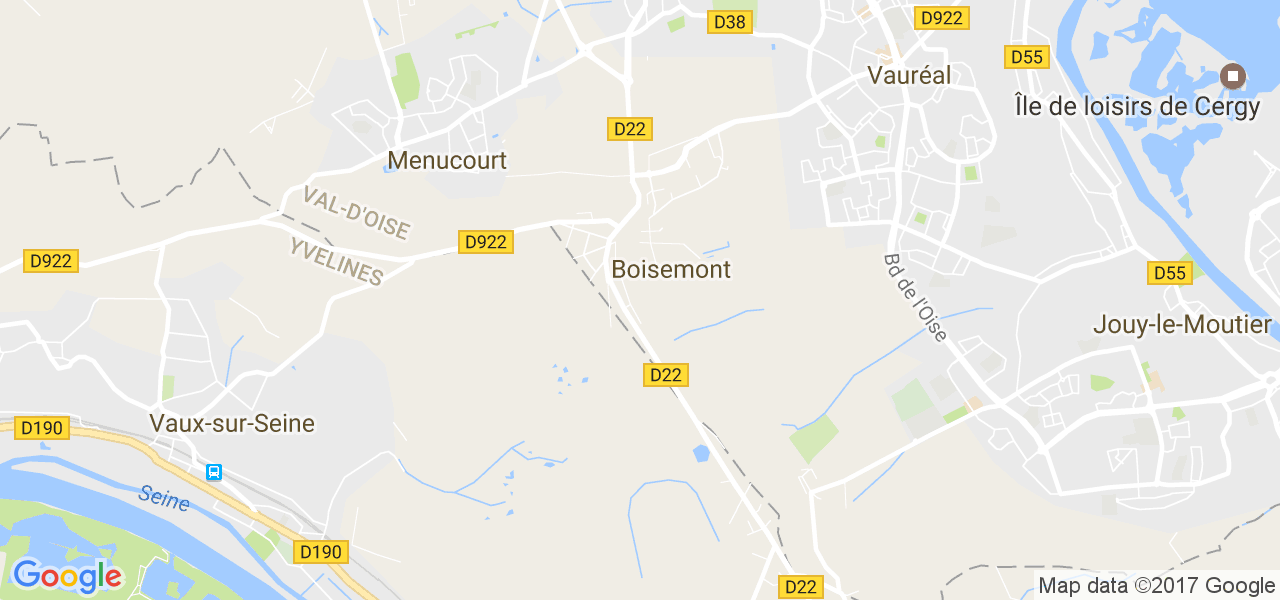 map de la ville de Boisemont