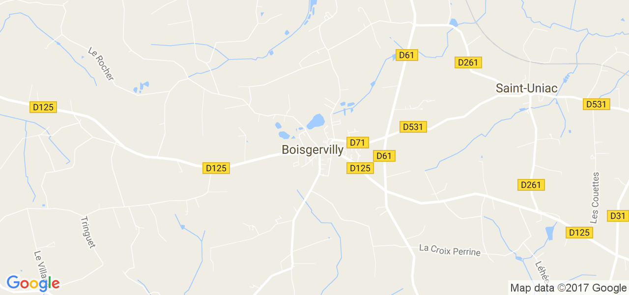 map de la ville de Boisgervilly