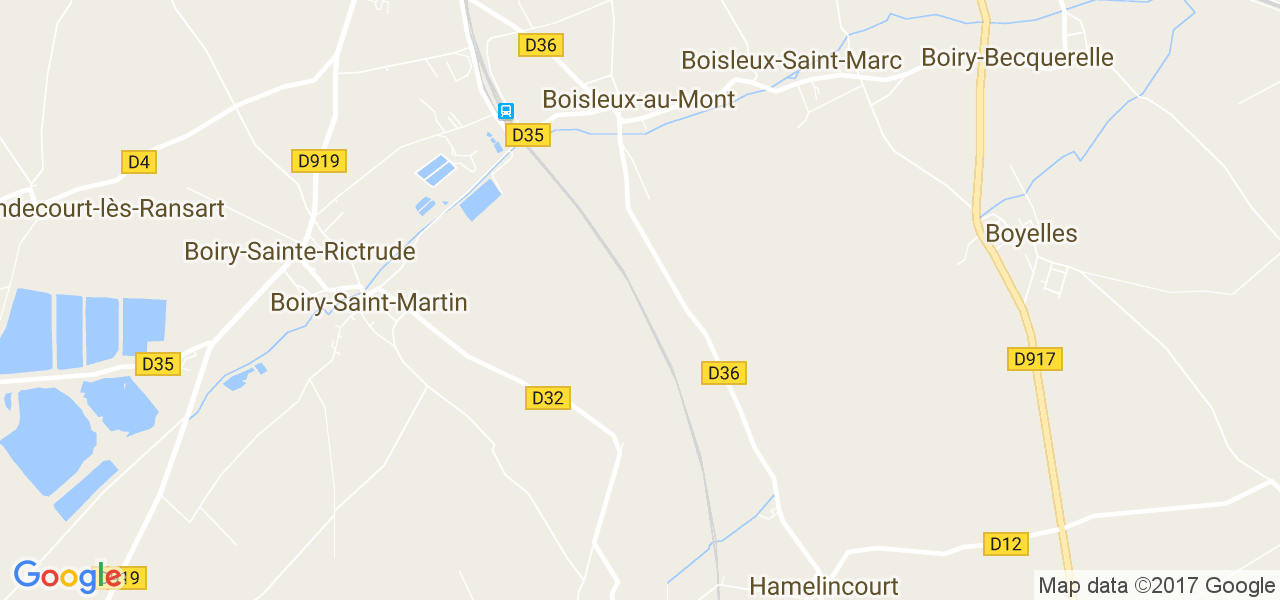 map de la ville de Boisleux-au-Mont