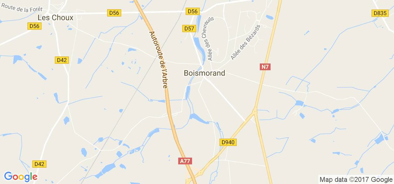 map de la ville de Boismorand