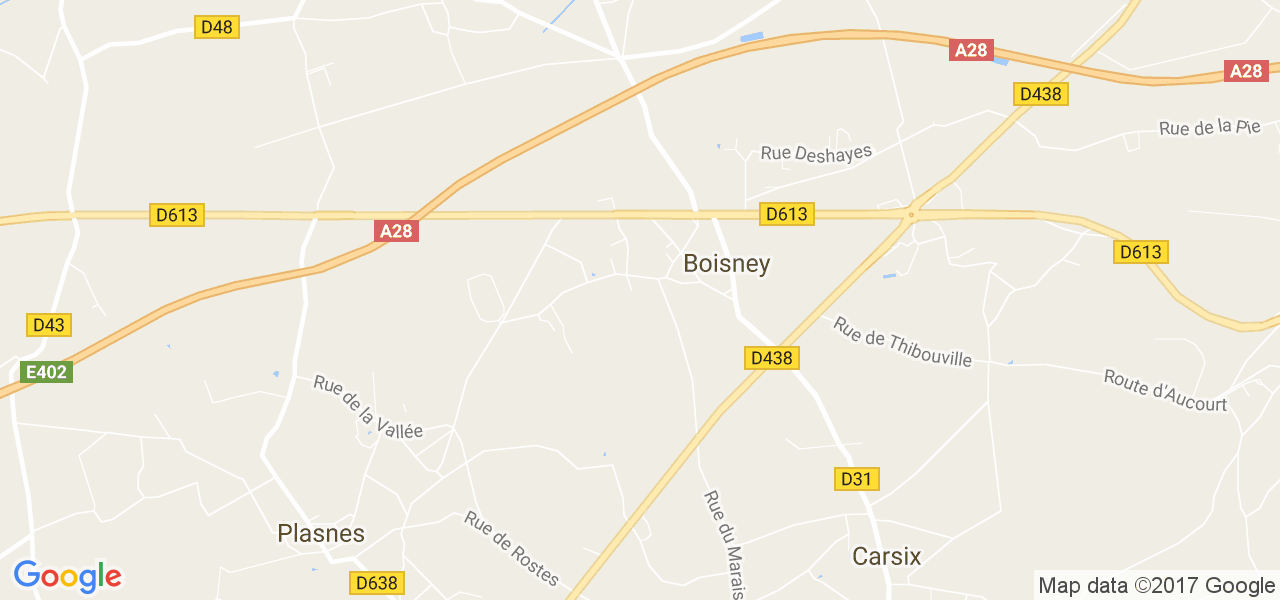 map de la ville de Boisney