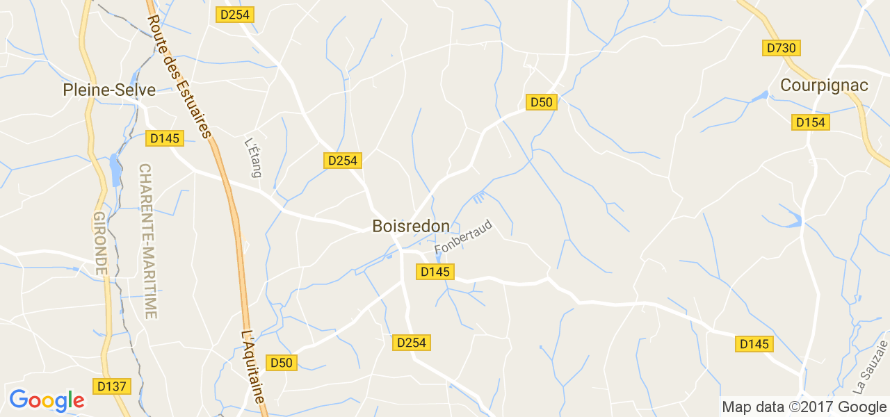 map de la ville de Boisredon