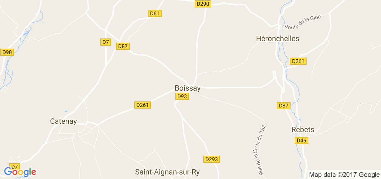 map de la ville de Boissay