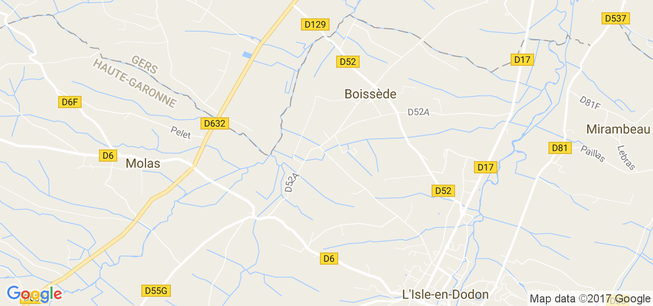 map de la ville de Boissède