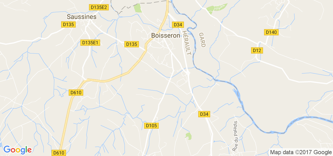 map de la ville de Boisseron