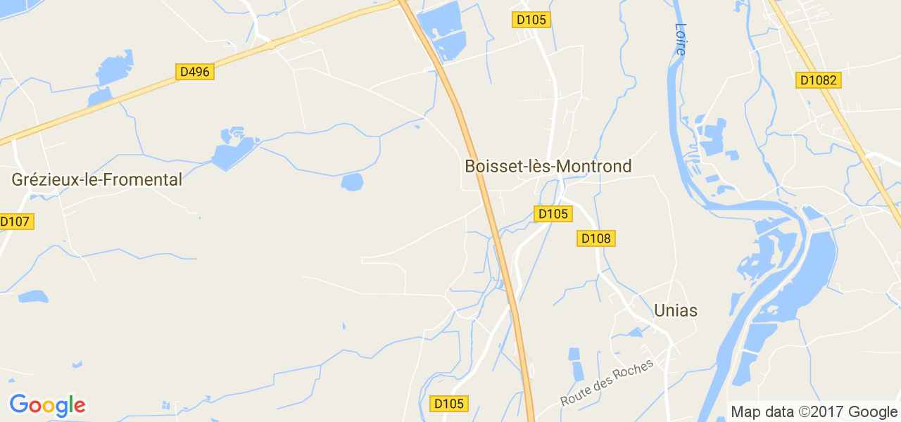 map de la ville de Boisset-lès-Montrond