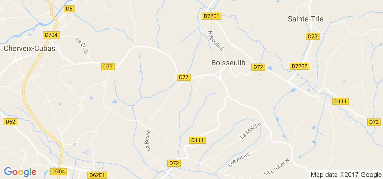 map de la ville de Boisseuilh