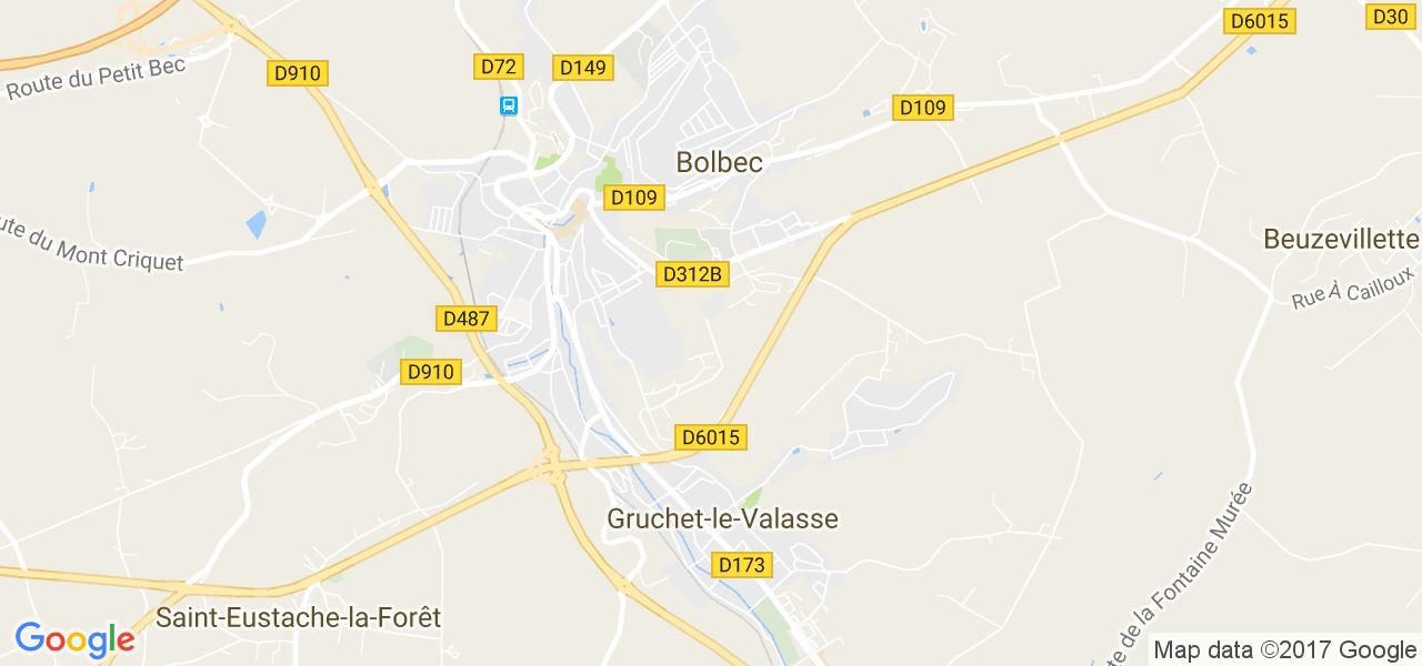 map de la ville de Bolbec