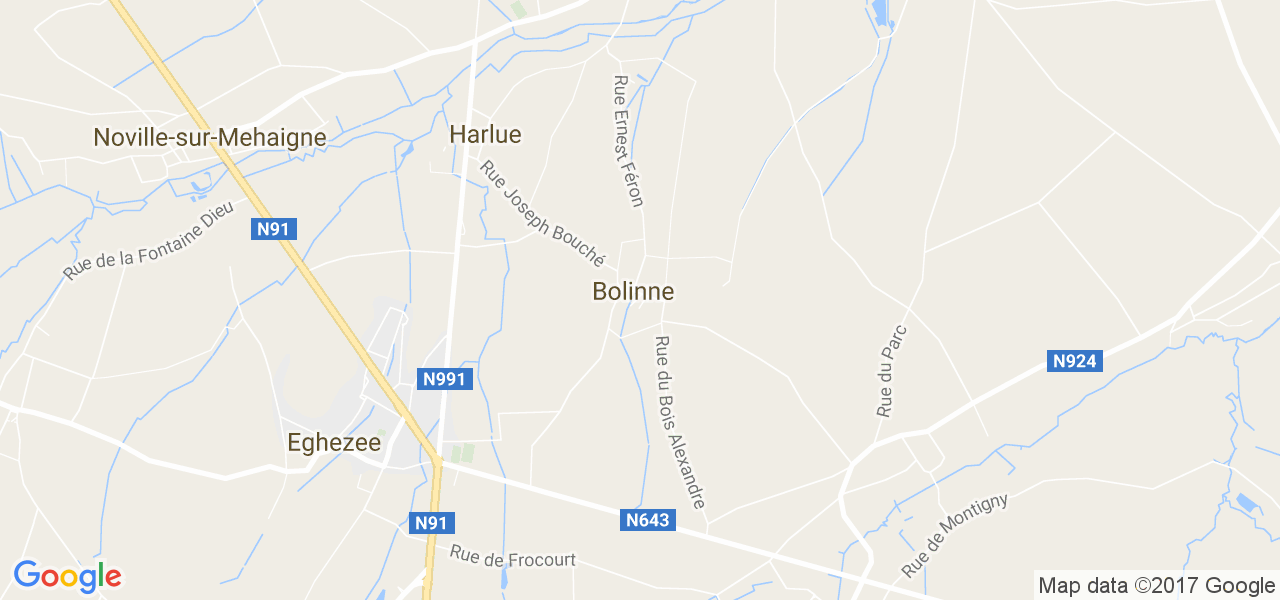 map de la ville de Bolinne