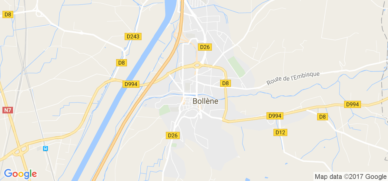 map de la ville de Bollène