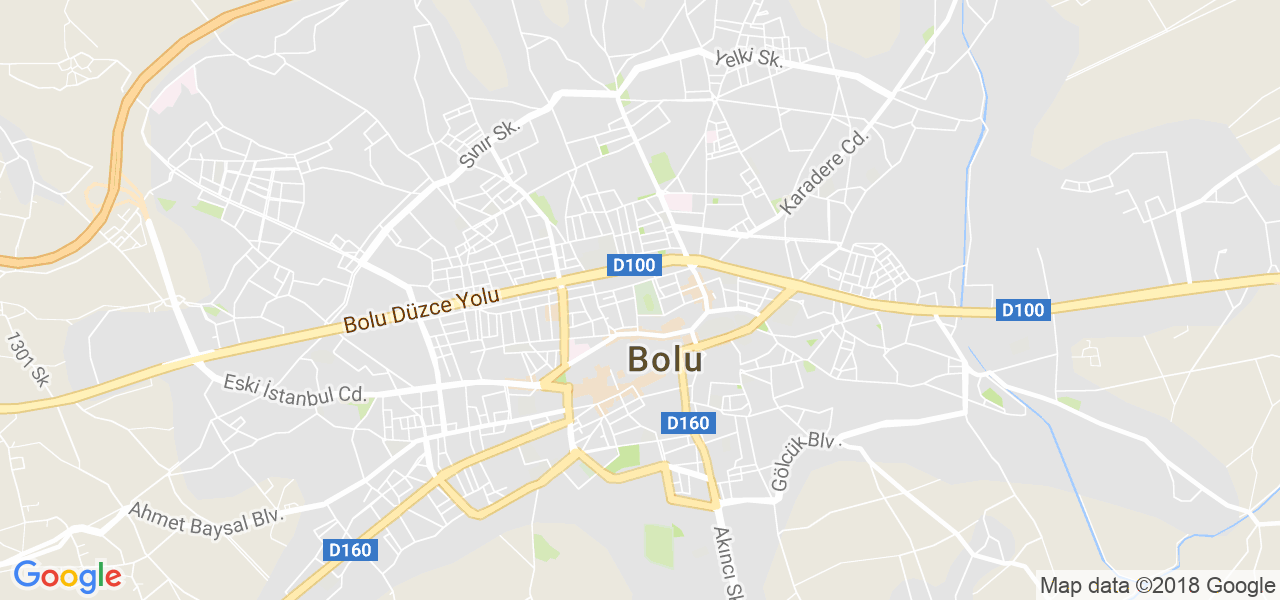 map of the city of Bolu