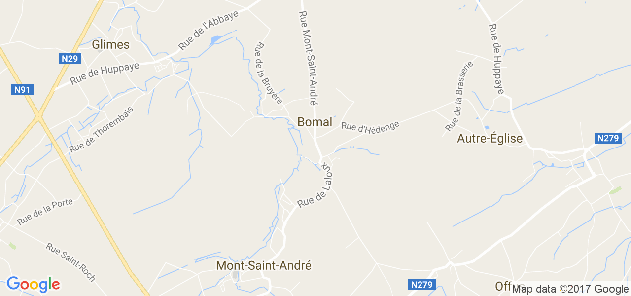 map de la ville de Bomal