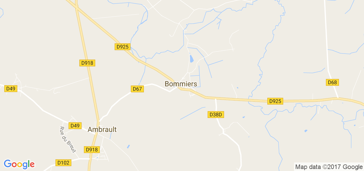 map de la ville de Bommiers
