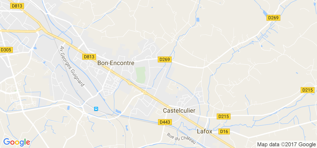 map de la ville de Bon-Encontre