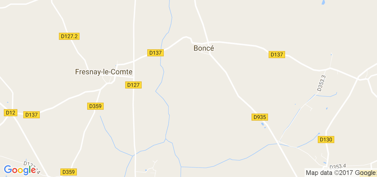 map de la ville de Boncé