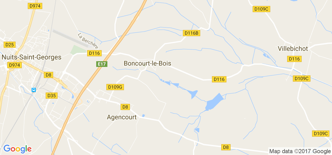 map de la ville de Boncourt-le-Bois